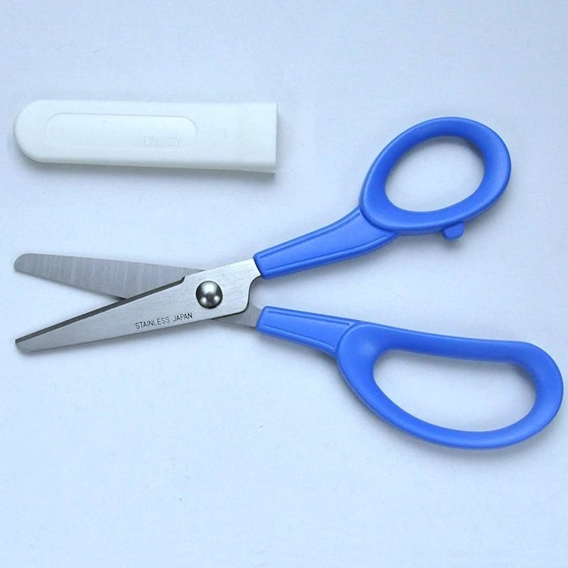 CANARY Kids Scissors 6" for Age 6-8, Safe Blunt Tip with Blade Cover, Made in JAPAN, Safety Elementary School Scissors, Blue - Image 3